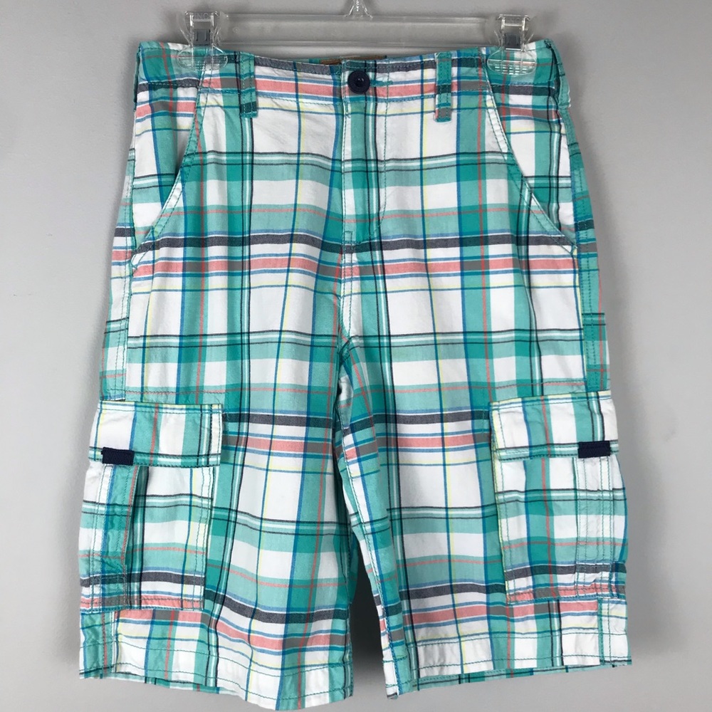 Red Camel Plaid Cargo Shorts